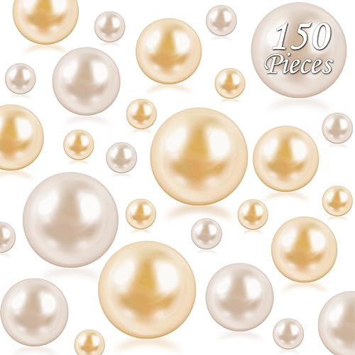 Cusmation 150 Pcs Gold Beads for Vases and 800 Pcs Water Pearls for Vases