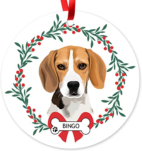 Custom Pet Name Ornament for Beagle Lovers