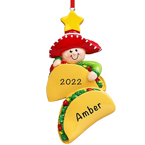 Custom Taco Christmas Ornament - Funny Gifts for Taco Lovers
