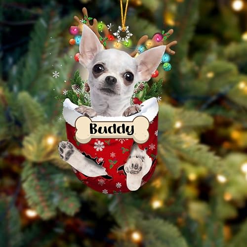 Custom White Chihuahua Ornament - Christmas Decor for Dog Lovers