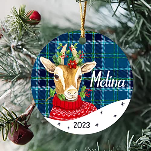 Customizable Goat Christmas Tree Ornament