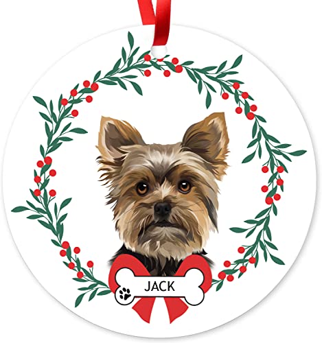 Customizable Yorkie Ornament for Christmas Tree