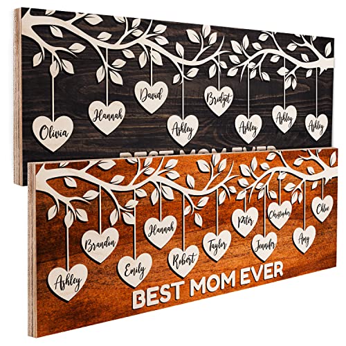 Customized Family Tree Wood Sign for Mothers Day - Personalized Wall Decor