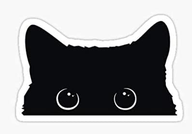 Cute Black Cat Sticker for Water Bottles, Laptops, and more