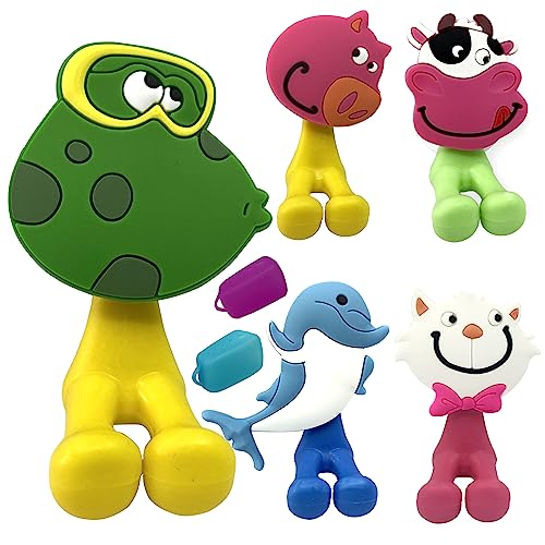 Cute Cartoon Animal Toothbrush Holder with Silicone Cover - Easy Clean and Storage