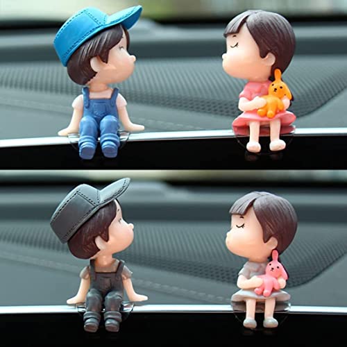 Cute Cartoon Couples Action Figure Figurines Car Decoration