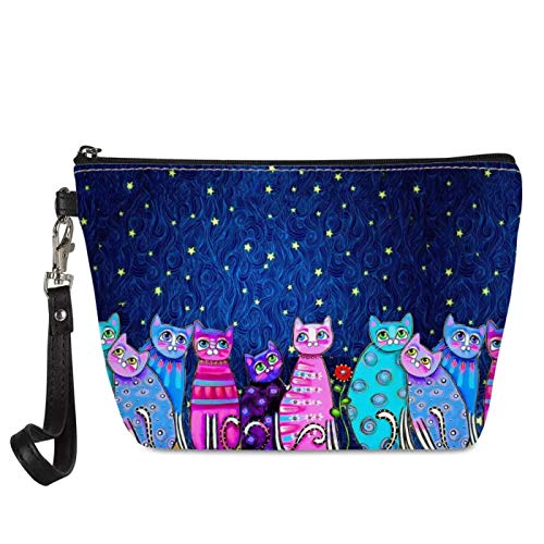 Cute Cat Print Travel Makeup Pouch