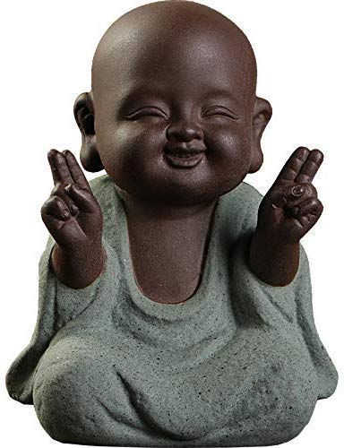 Cute Ceramic Baby Buddha Statue - Green