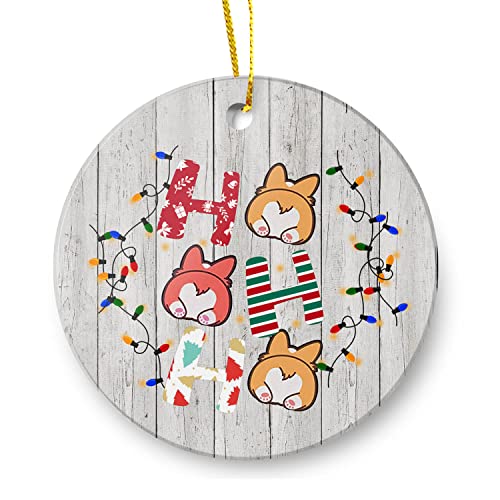Cute Corgi Christmas Ornament - Holiday Ceramic Keepsake
