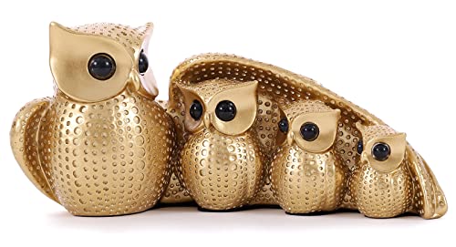 Cute Family of Four Owl Figurines Home Decor
