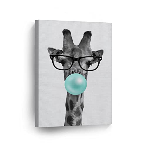 Cute Giraffe with Glasses Canvas Print