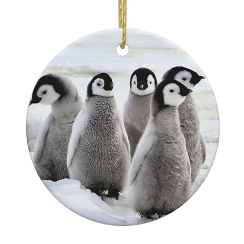 Cute Penguin Ceramic Christmas Ornament