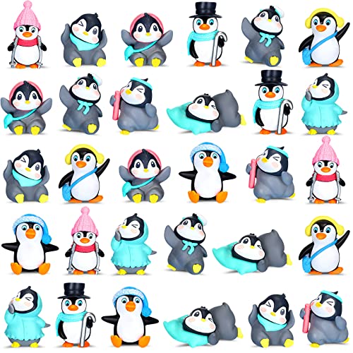 Cute Penguin Figurines Collection Playset