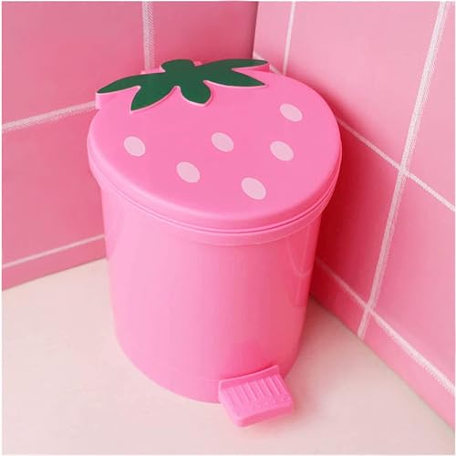 Cute Pink Strawberry Trash Can