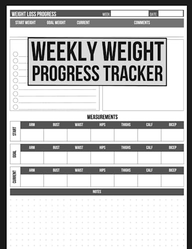 Cute Weekly Weight Progress Tracker for Fitness Enthusiasts