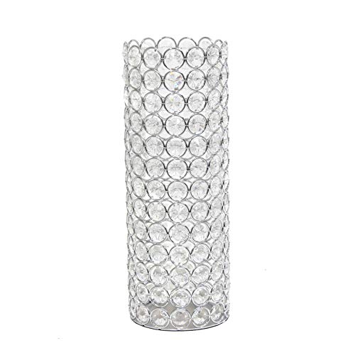 Cylindrical Crystal Decorative Flower Vase, Candle Holder, Wedding Centerpiece