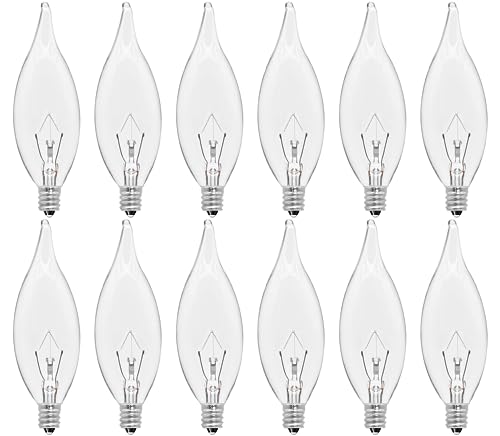 CYLYT 12-Pack E12 Incandescent Candle Light Bulbs