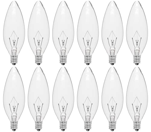 CYLYT 12-Pack E12 Incandescent Candle Light Bulbs 60W