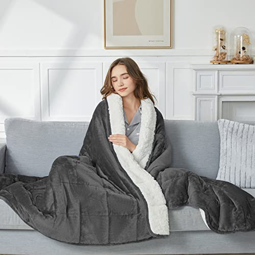 CYMULA Flannel Weighted Blanket: Cozy and Heavy Bed Blanket