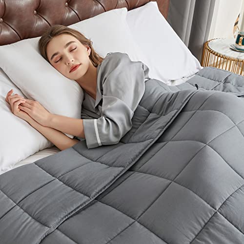 CYMULA Weighted Blanket for Adults 12lbs 60"x 80" Queen Size Dark Grey Cooling Weighted Blankets
