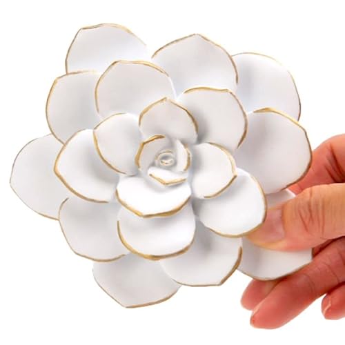 Cynkeyee White Lotus Flower Wall Sculpture