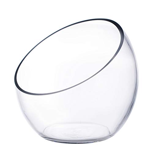 CYS EXCEL Glass Slant Cut Bubble Bowl