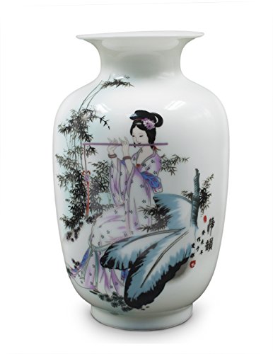 Dahlia Famille Rose Flower Vase - Handmade Chinese Porcelain
