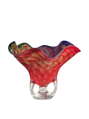 Dale Tiffany Cinnabar Wave Art Glass Vase