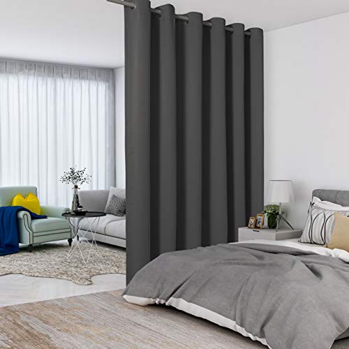 Dark Grey Room Divider Curtains - Total Privacy and Sunlight Control