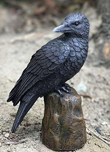 Dark Raven Crow Figurine 6" Tall