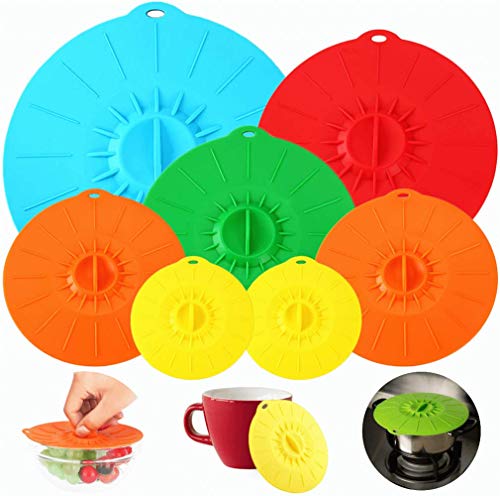 Daxiongmao 7 Pack Silicone Lids: Microwave Cover for Food