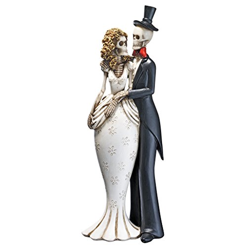 Day of the Dead Skeleton Bride and Groom Statue 10 Inch
