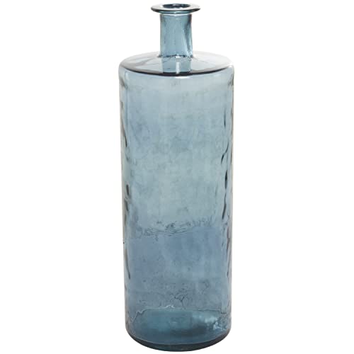 Deco 79 Blue Recycled Glass Handmade Spanish Vase