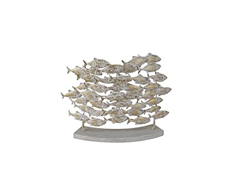 Deco 79 Metal Fish Sculpture, 24" x 6" x 18", Beige