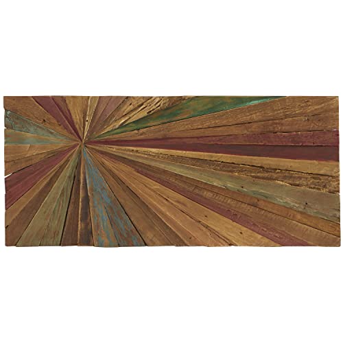 Deco 79 Teak Wood Starburst Handmade Radial Wall Decor, 39" x 1" x 18", Brown