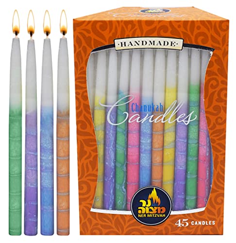 Blue & White Spiral Chanukah Candle 45pk