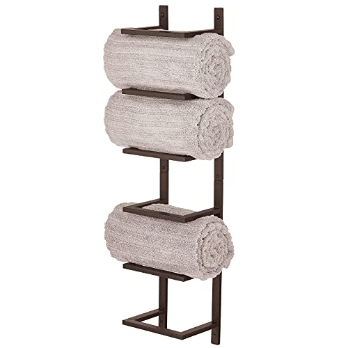 Decorative Metal 5-Level Wall Mount Towel Rack Holder – Bronze