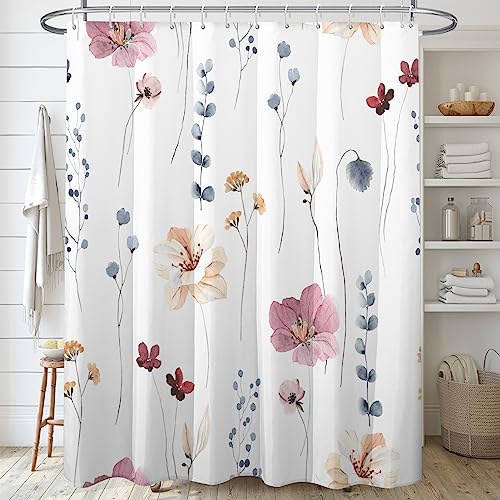 Decoreagy Watercolor Floral Shower Curtain Sets