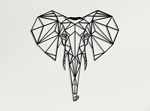 DEKADRON Metal Wall Art- Geometric Elephant Head
