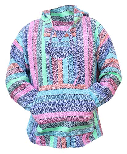 Del Mex Mexican Baja Hoodie Sweatshirt Pullover Jerga Surf Poncho Drug Rug (X-large, Tampico)