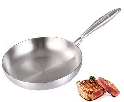 DELARLO Tri-Ply Stainless Steel 8inch Frying Pan