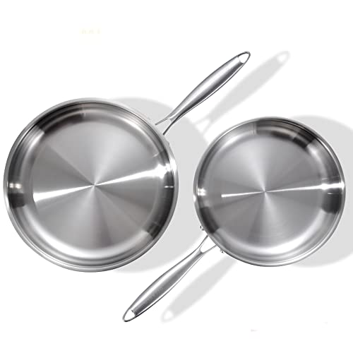 DELARLO Tri-Ply Stainless Steel Frying Pan Set