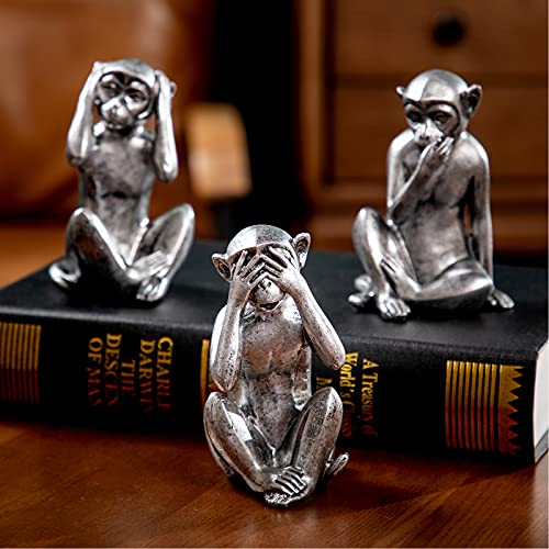 Delightful 3 Wise Monkeys Statue for Home Decor Accents