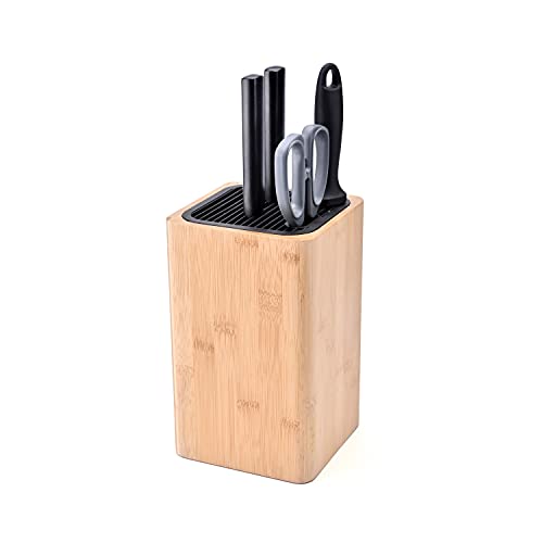 Deluxe Universal Knife Block - Eco-Friendly Bamboo Knife Holder
