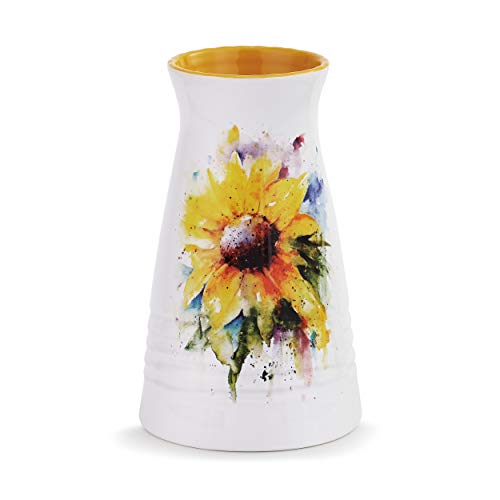 DEMDACO Dean Crouser Sunflower Vase - Exquisite Ceramic Stoneware Vase