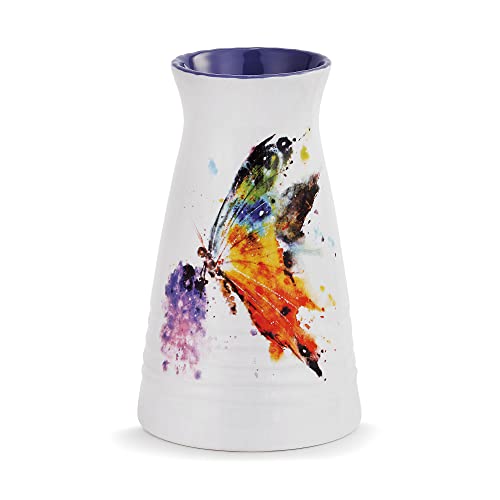 DEMDACO Watercolor Purple Butterfly Vase