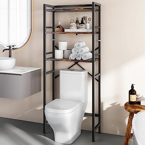  Folews Over The Toilet Storage, 4-Tier Bathroom Shelves Over  Toilet Shelf Above Toilet Storage Rack Freestanding Bathroom Space Saver  with Adjustable Shelves and Baskets, Gray : Home & Kitchen
