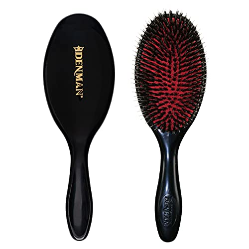 Denman Cushion Hair Brush - Large with Soft Nylon Quill Boar Bristles