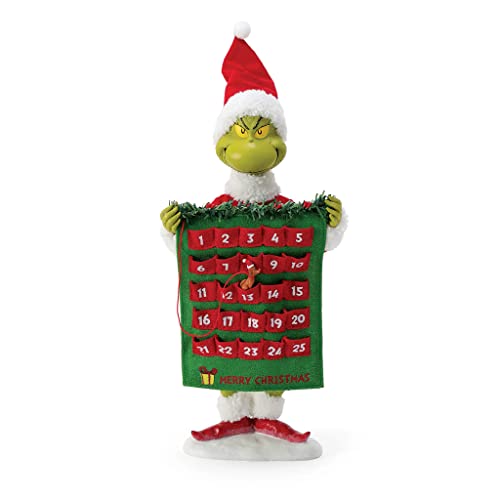Department 56 Possible Dreams Dr. Seuss The Grinch Max Helps Countdown Calendar Figurine, 12.5 Inch, Multicolor