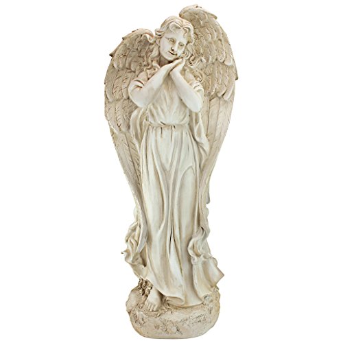 Design Toscano AL58133 Constance's Conscience Angel Religious Garden Statue, 32 Inch, Antique Stone
